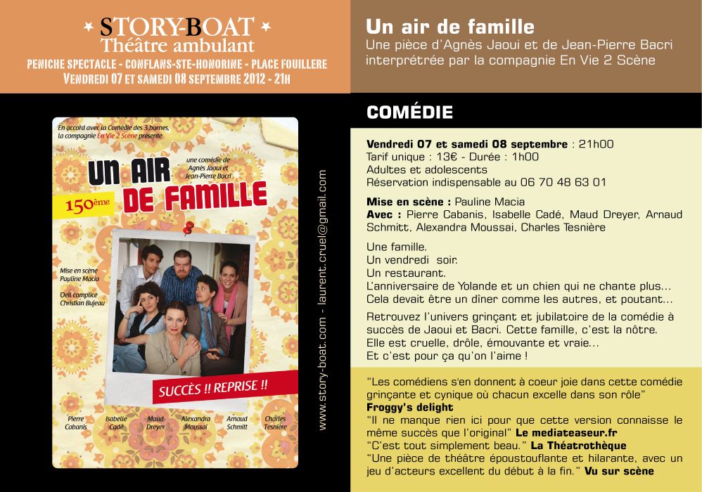 Un air de famille de Jaoui et Bacri &agrave; bord de la p&eacute;niche Story-Boat