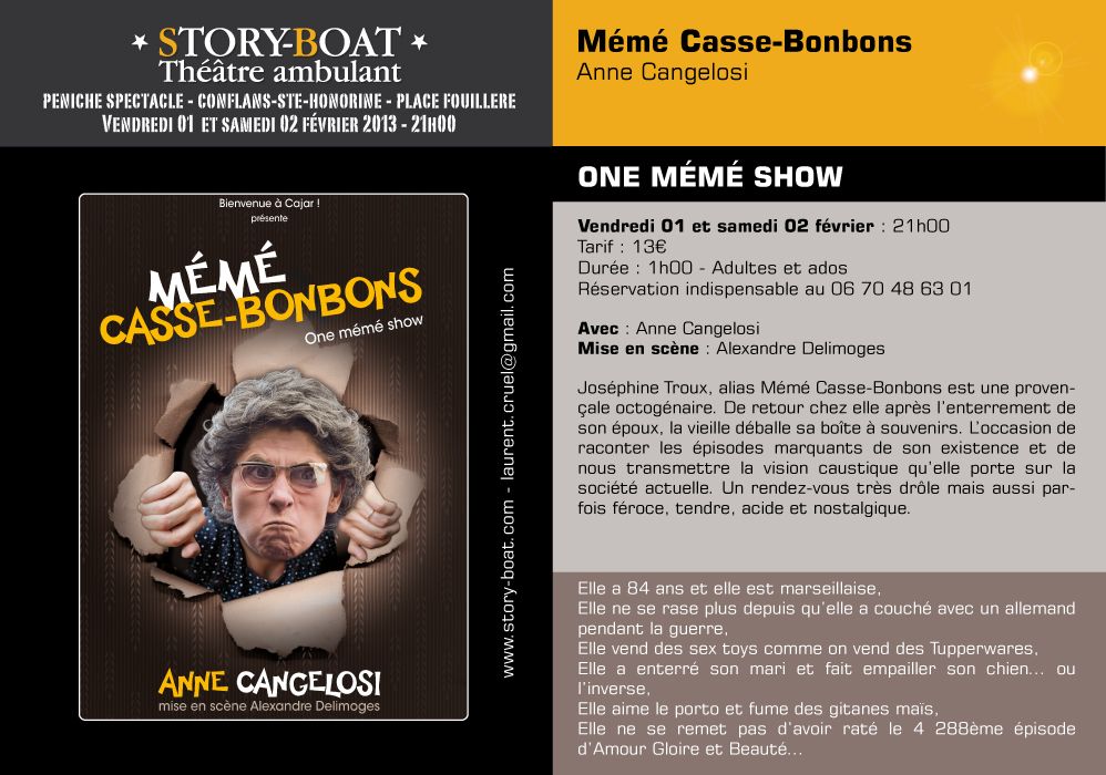 Mémé casse bonbons sur le Story-Boat