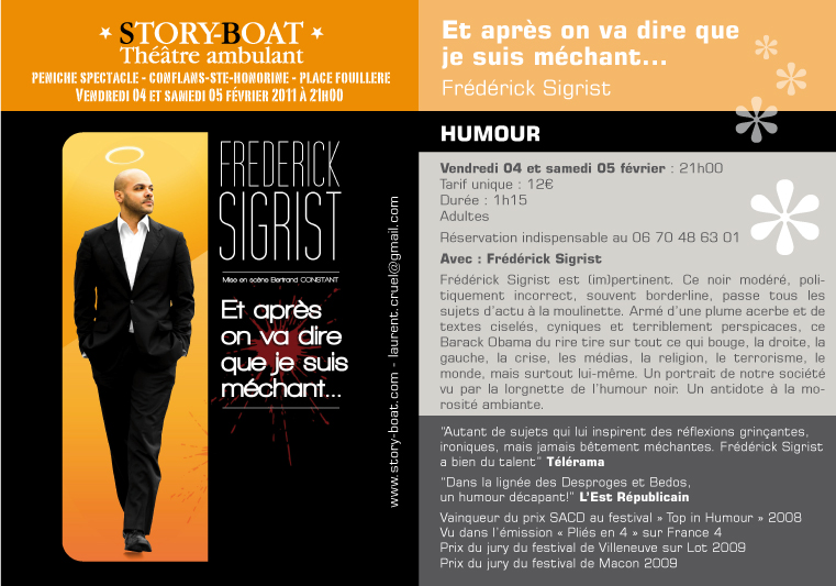 Frédérick Sigrist - Péniche Théâtre Story-Boat - Conflans-Sainte-Honorine